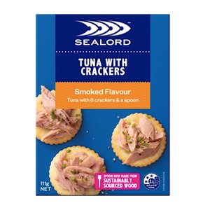 씨로드 훈제 참치 앤 크래커 Sealord Smoked Flavour Tuna With Crackers 113g 4개