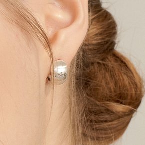 [Ie384]Sanding Texture Silver Earring