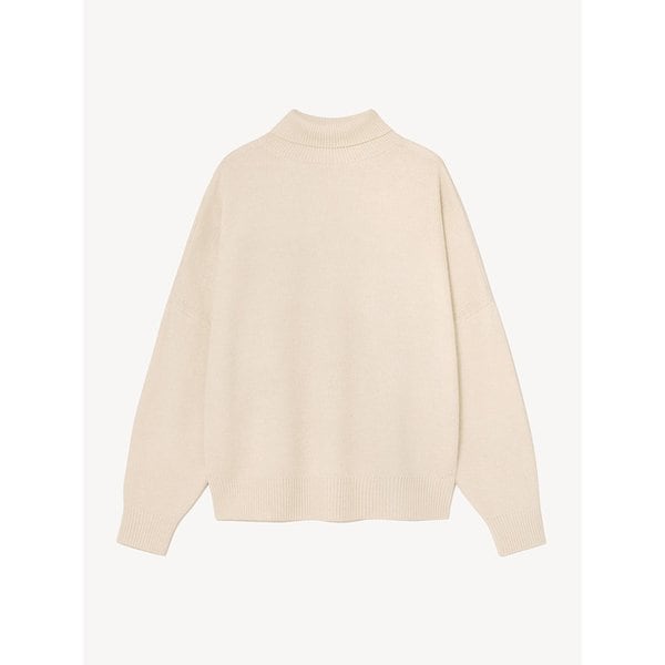 오버사이즈 드롭 숄더 울 터틀넥 스웨터 (cream)