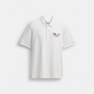 코치 [공식] 하트 폴로 셔츠 CBE92 WHT