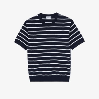 라코스테 [시흥점] 남성 솔리드 반팔 크루넥 스웨터 AH224E-55G