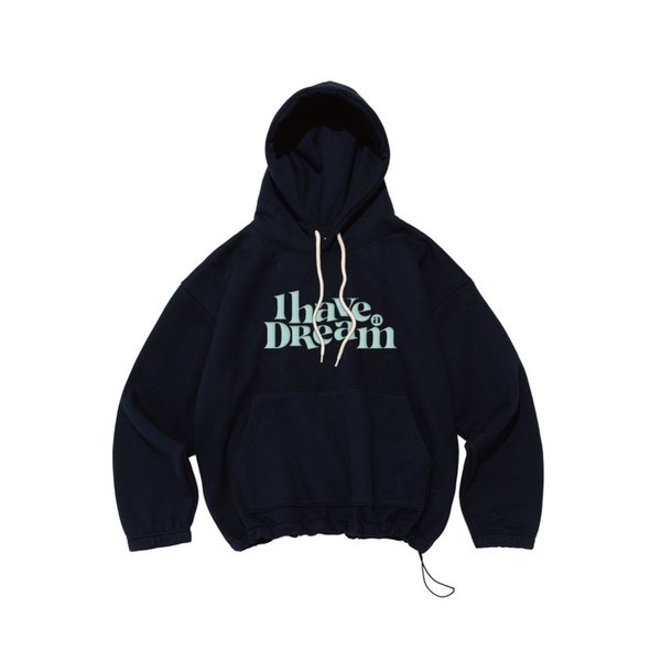 [기모선택] 헤브 어 드림 스트링 후드 티셔츠 (네이비)