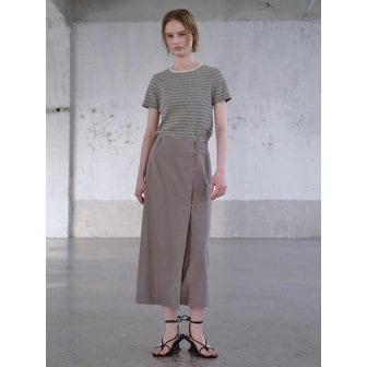 구호 플러스 Summer HLine Long Skirt  Ash Khaki (KE6327M01H)