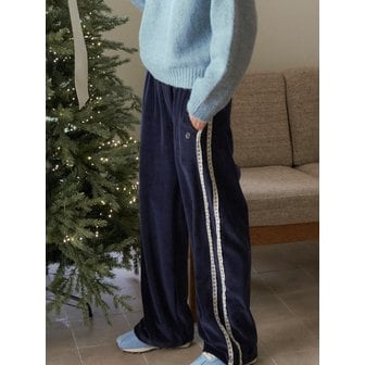 헤인트 VELVET RELAXED TRACK PANTS_NAVY