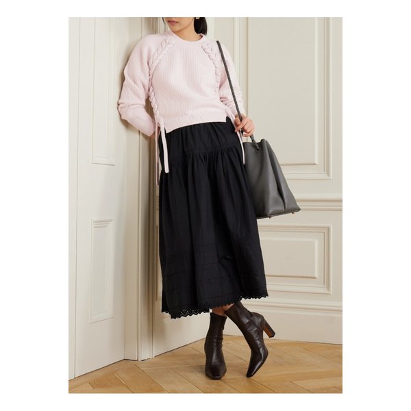 노엘리아 브레이드 골지 니트 메리노 울 스웨터 핑크 1647597350563278