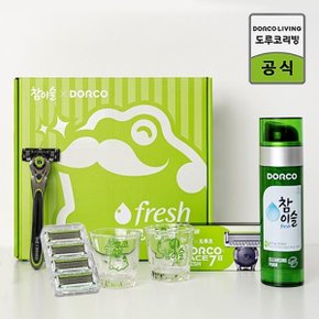 X참이슬 콜라보기획세트 (면도기+면도날 총5입+엠케어 클렌징폼+소주잔2개)