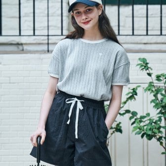 메타퍼 / MET summer knit round t-shirt grey