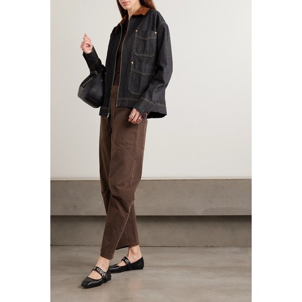 실버레이크 케이시 스웨이드 트림 데님 재킷 46376663162988838