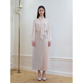 Musee pleats skirt [Light beige]