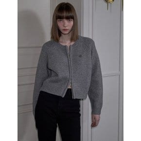 Two-way Wool Knit Cardigan [Gray]