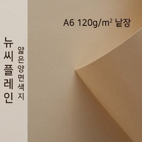 종이문화 뉴씨플레인 얇은 양면색상지 120g A6 No.56 굴색 낱장 1매 색지