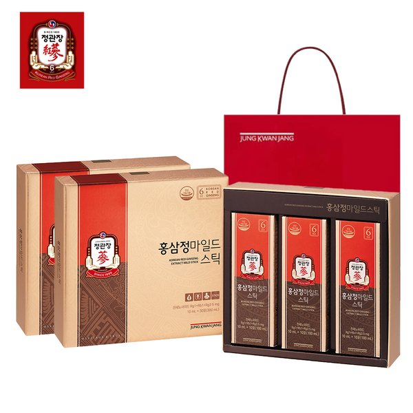 홍삼정 마일드스틱 10ml 30포 2세트+쇼핑백-선물포장