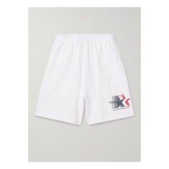 스포티앤리치 아디다스 오리지널 프린트 코튼 저지 쇼츠 화이트 1647597343786286