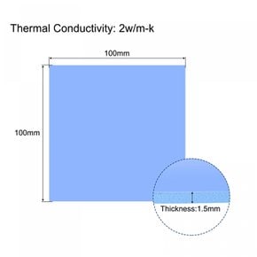 uxcell 원형 패드 실리콘 패드 열전도 갭 필러 블루 2W 크기 100 x 100 x 1.5mm