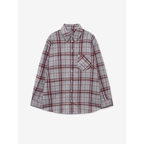 OVER FIT TARTAN CHECK POCKET SHIRT_GRAY