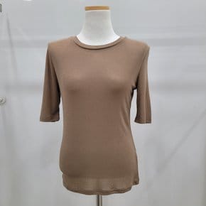 무지 라운드 슬림 티셔츠912070_YS