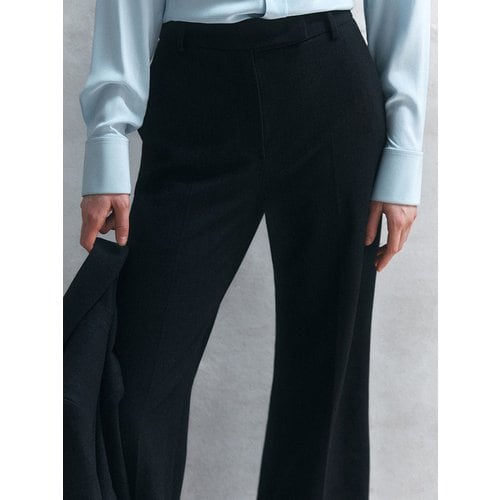 Herringbone Semi-Wide Trousers