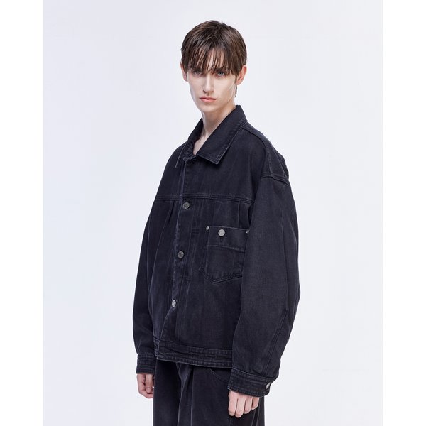 [파주점] 시그니처 페인팅 크롭 데님 트러커 SG5JP520BK