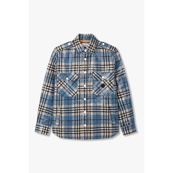 스팽글 타탄 체크 오버셔츠 8615304102000