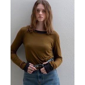 SOFT WOOL JERSEY T-SHIRT OLIVE