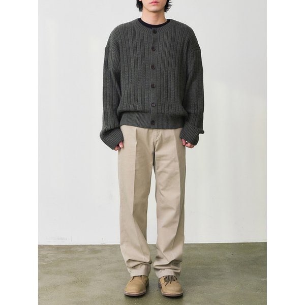 DEN0662 wide chino pants (dusty beige)