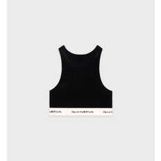 공식온라인 Serif Logo Ribbed Cropped Tank 여성용크롭 탱크 ,브라탑 SRB4TP012BK