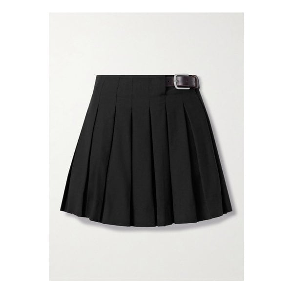 아델린 벨트 플리츠 크레이프 미니 스커트 블랙 46376663162914865