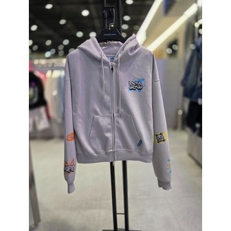 더블제이디 [시흥점] 스마일 로고모음 세미크롭 후드집업  그레이/JHZK40301GY