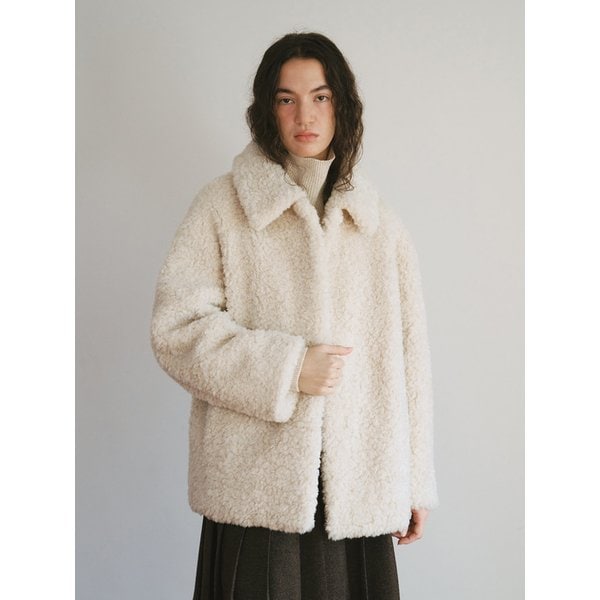 TFW COLLAR FLUFFY SHEARING JACKET_2COLORS