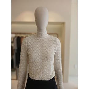 [여주점] 씨씨콜렉트 시스루하이넥레이스티셔츠E253psm105