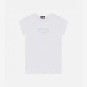 (W) 디젤 T-안지 피카부 로고 티셔츠 화이트 (W) Diesel T-Angie Peekaboo Logo T-Shirt White