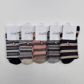무압박 발목 조임 방지 여자 중목 양말 5족
