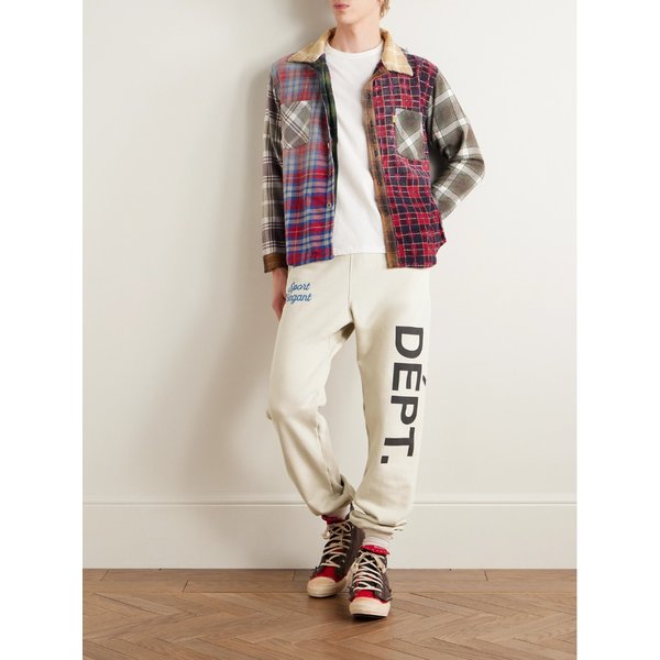 팀 디파트 테이퍼드 자수 프린트 코튼 저지 스웨트팬츠 46376663162903228