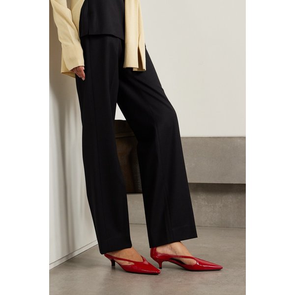 컷아웃 페이턴트 가죽 키튼 힐 펌프스 46376663162874231