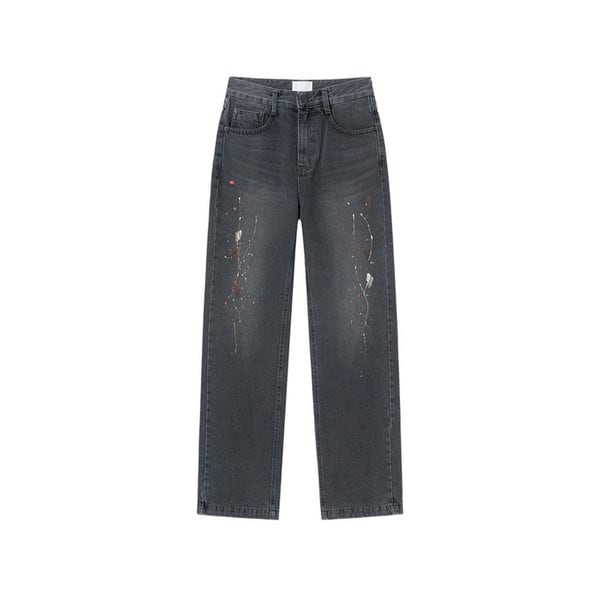 페인팅 워싱 와이드 팬츠_다크그레이