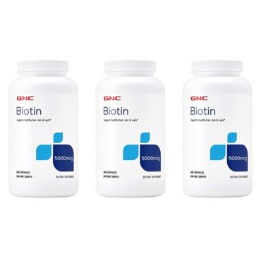 GNC 지엔씨 비오틴 5000mcg 240캡슐 X 3통 미국직구 비오틴 영양제