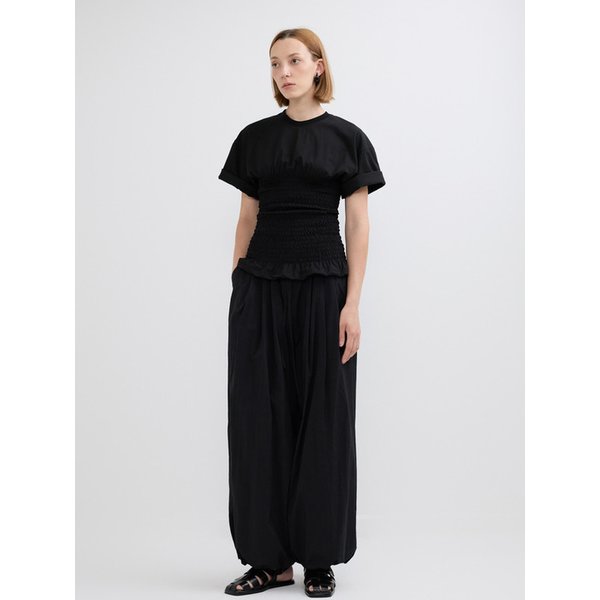 DUAL WIDE BALLOON PANTS - BLACK