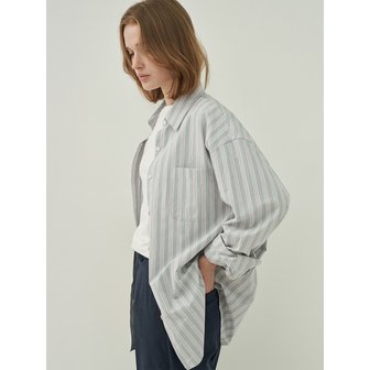 모트 베이직 박스셔츠-Stripe Tone Gray