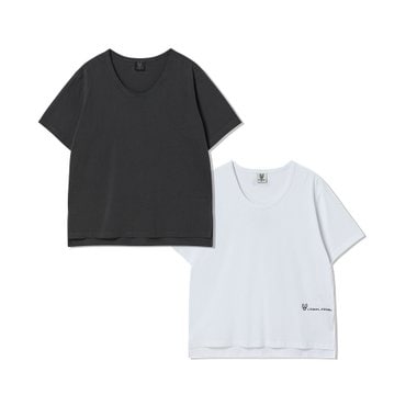라이프워크 여성) 베이직 U넥 반팔 티셔츠 LW252TS804