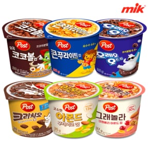 포스트 컵 시리얼 6종 모음 [콘푸라이트/오곡코코/오레오오즈/아몬드후레/크랜베리]