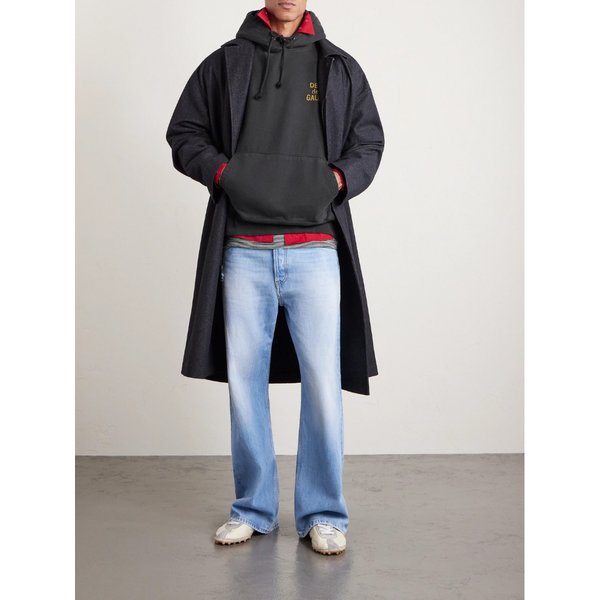 로고 프린트 코튼 저지 후드 티셔츠 46376663162903311