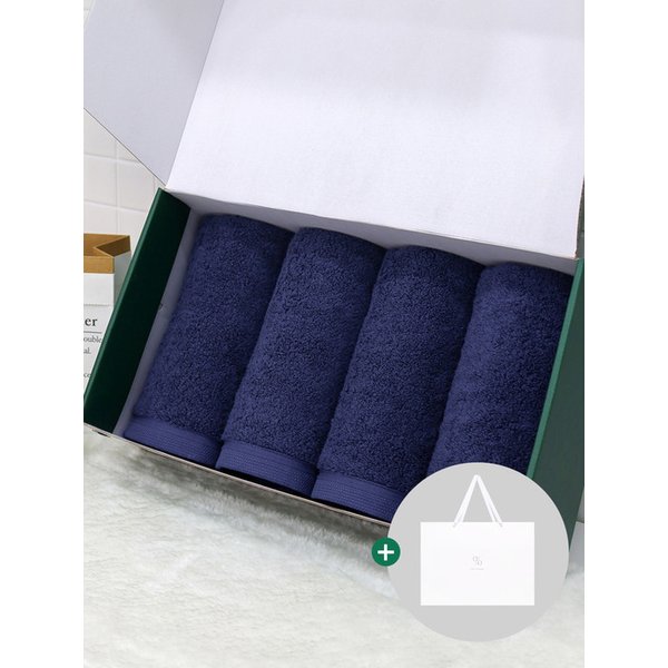 1퍼센테이지 블루빈 200g 40수 코마사 타올 4P 선물세트