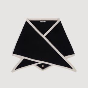 투톤 울 삼각 숄 Schwarz / Ecru SFABO01248