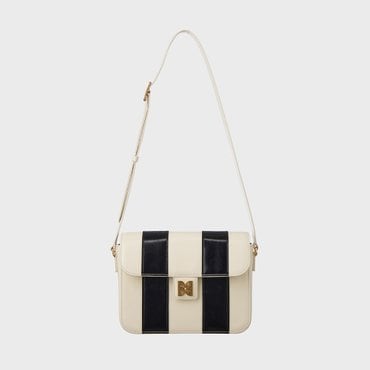 EENK HESTIY Color Blocked Square Bag - Ivory/Black