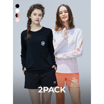 레이지비 [1+1] 드라이쿨링 레터링 루즈핏 여성 래쉬가드 (4컬러)