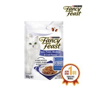 팬시피스트 고양이사료 왕새우 고등어&게살 450g
