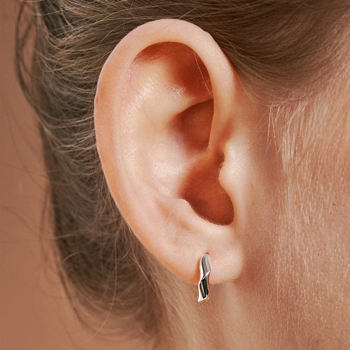 [Hei][sv925] curve one-touch earring