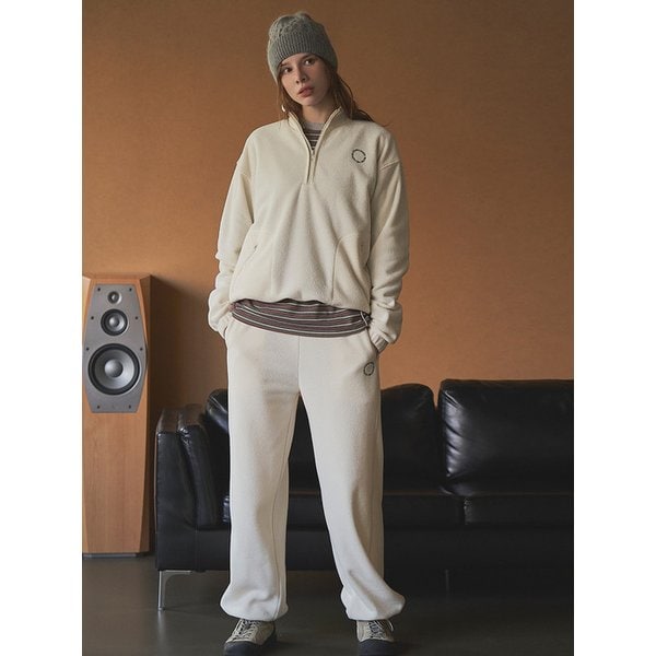 Soft Terry Half-Zip & Sweat Pants_Cream