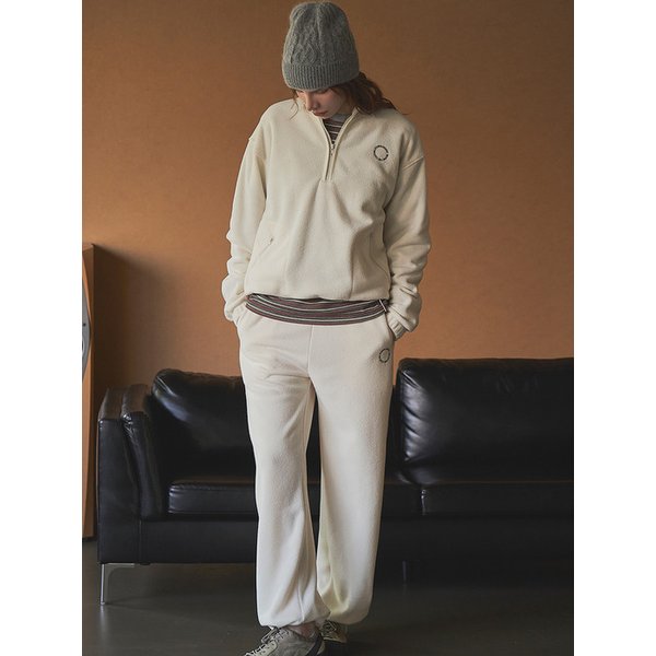 Soft Terry Half-Zip & Sweat Pants_Cream