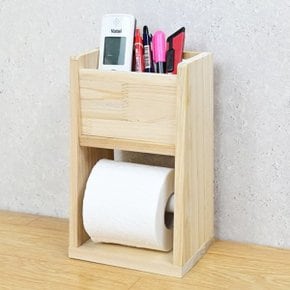 두리코 삼나무 원목 수납 휴지걸이 탁상 벽걸이 겸용